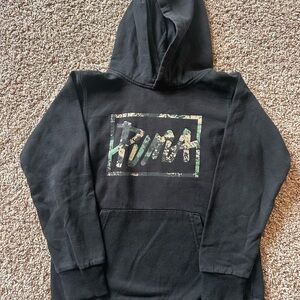 Puma Black Hoodie with Green Camo Logo